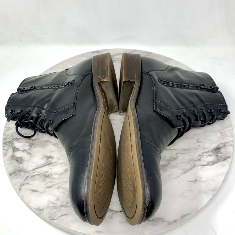 Kenneth Cole Reaction Direct Route Black Leather Lace-Up Boots 7.5 Mens Classic - Picture 7 of 15